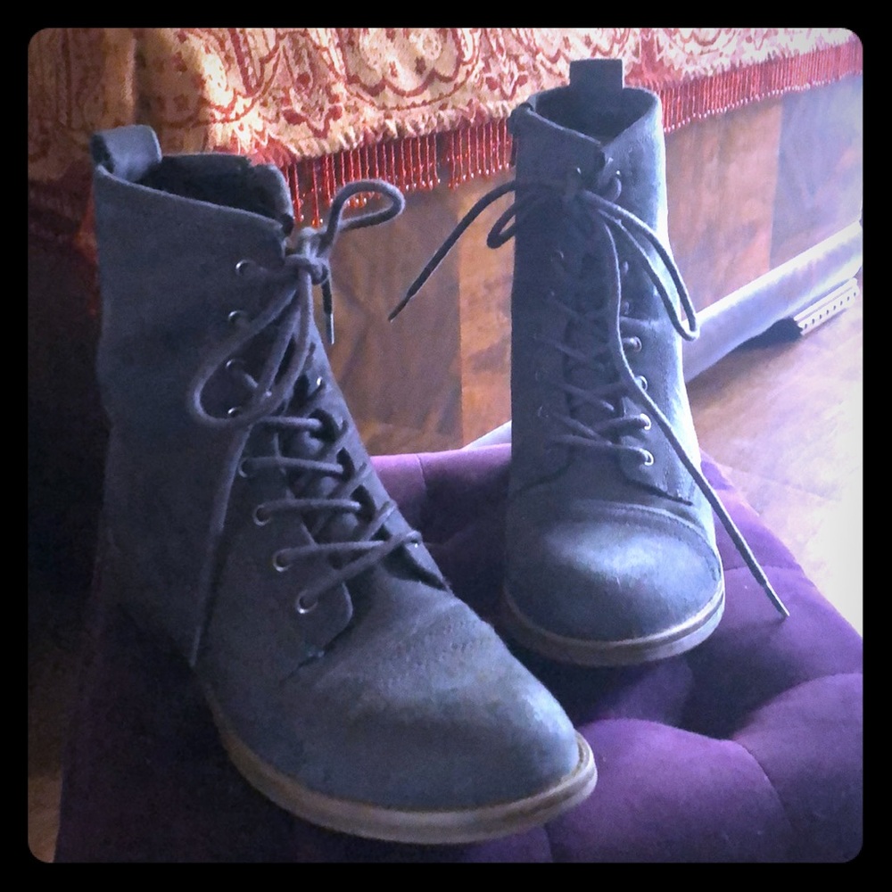 Faux suede, ankle boots